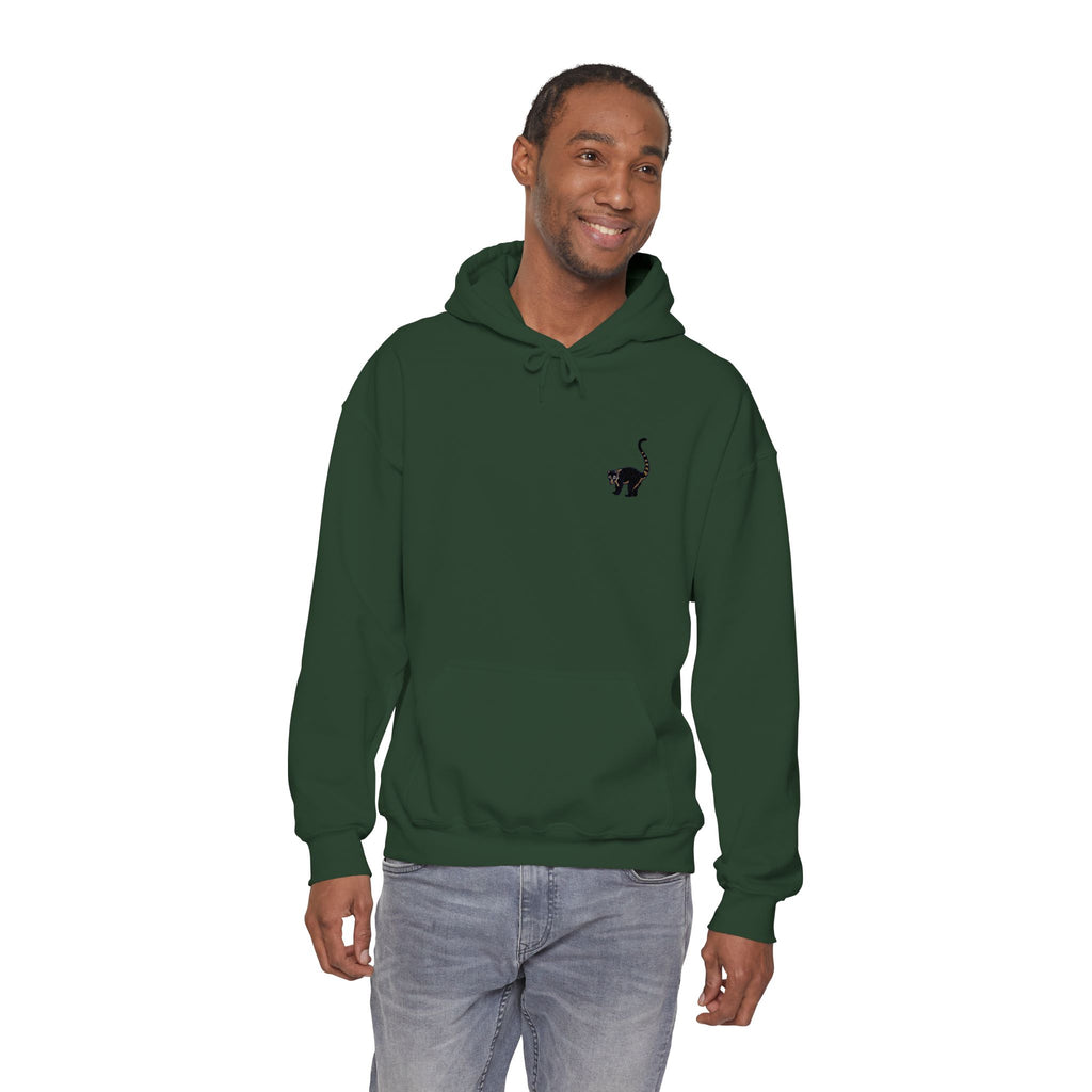 Coati embroidered hoodie by Printify featuring wildlife embroidery, unisex design, ideal for everyday wear and nature-inspired style.