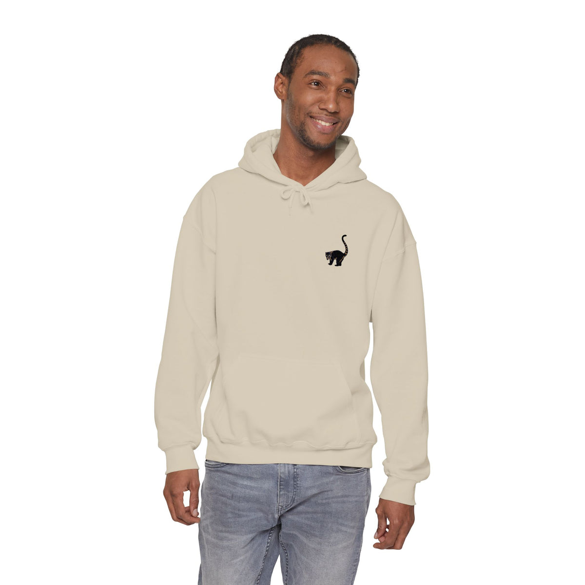 Coati embroidered hoodie by Printify featuring wildlife embroidery, unisex design, perfect for everyday wear and nature-inspired gifts.