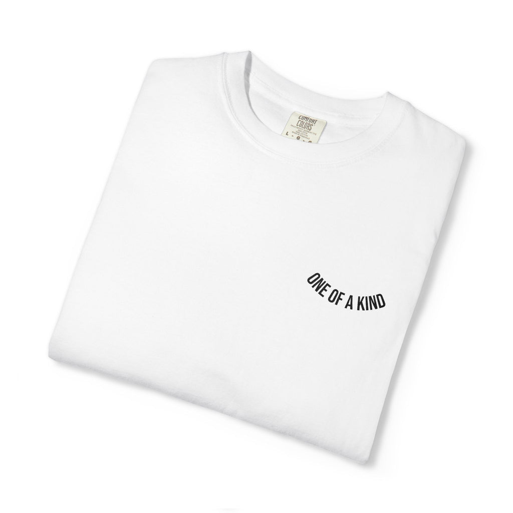 Black "One of a Kind" Chest Logo T-Shirt by Printify, featuring a minimalist printed logo on the front.