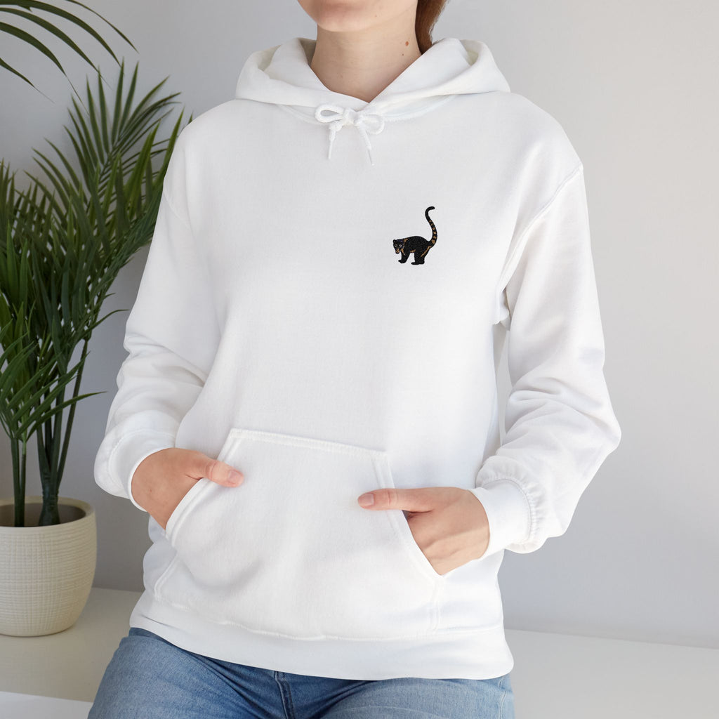 Coati embroidered hoodie by Printify featuring wildlife embroidery, unisex design, ideal for everyday wear and nature-inspired style.
