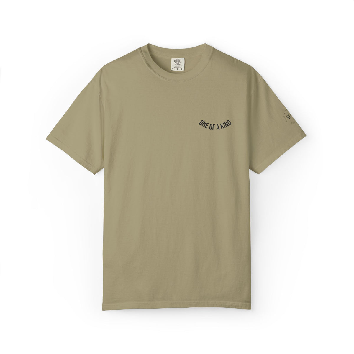 Black "One of a Kind" Chest Logo T-Shirt by Printify, front view showing the printed logo on the chest area.