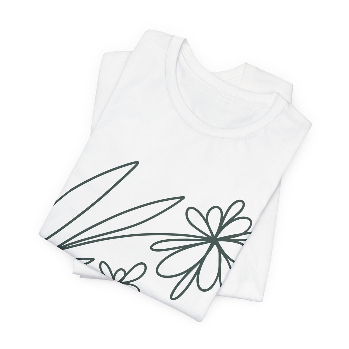 Floral inspirational graphic T-shirt by Printify with "Grow Through What You Go Through" message on a casual cotton tee.