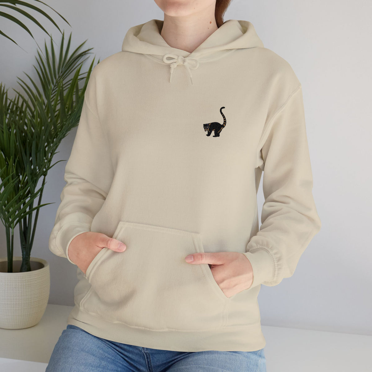 Coati embroidered hoodie by Printify featuring wildlife embroidery, unisex design, perfect for everyday wear and nature-inspired style.