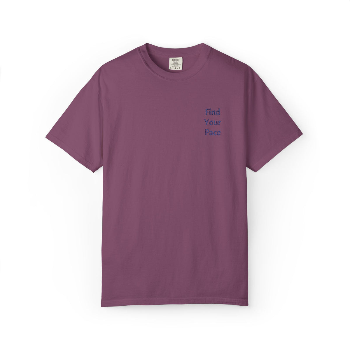 Black Find Your Pace T-Shirt by Printify with minimal motivational chest print, casual fit, and comfortable fabric.