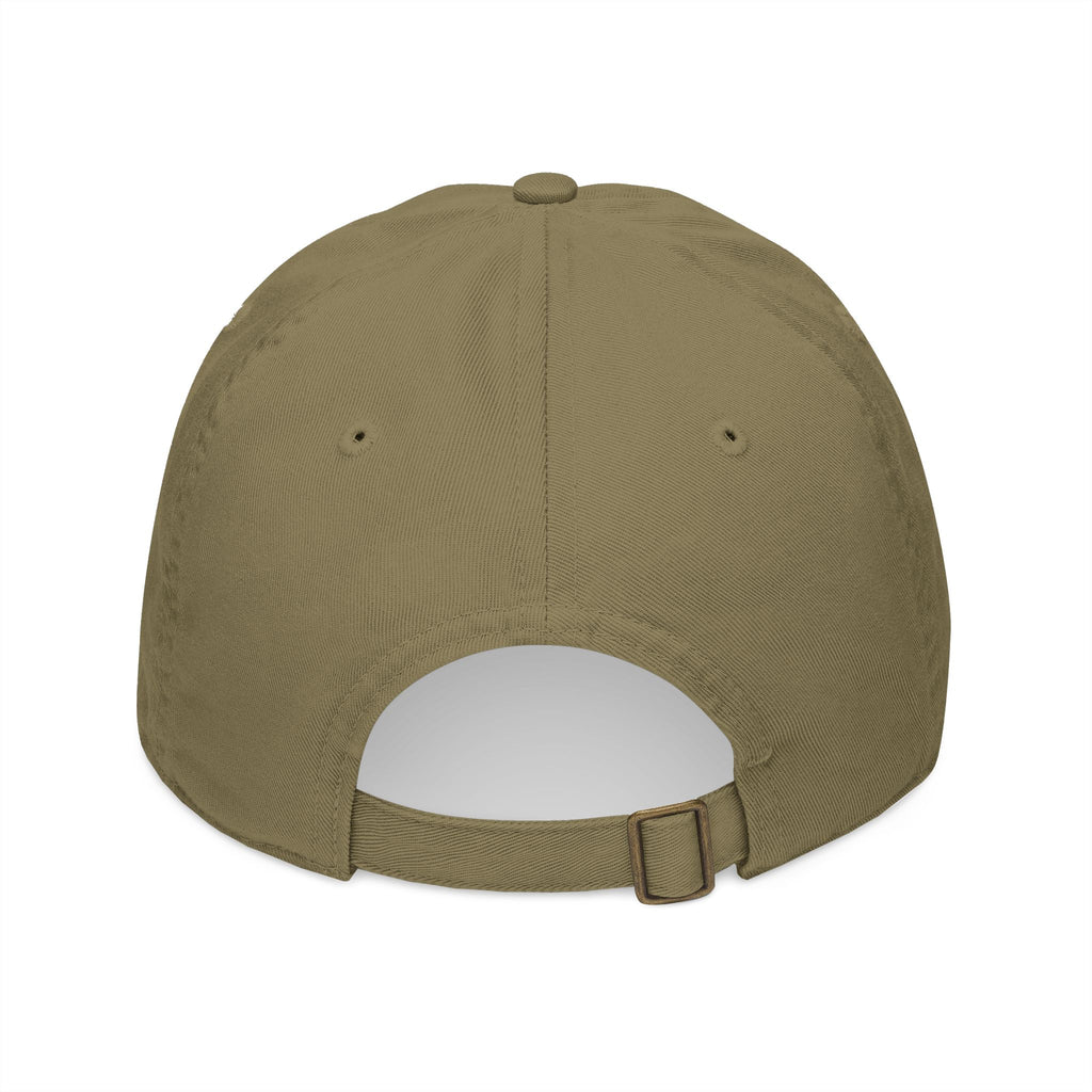 Organic embroidered baseball cap by Printify featuring minimalist design and casual style, with "One of a Kind" embroidery.