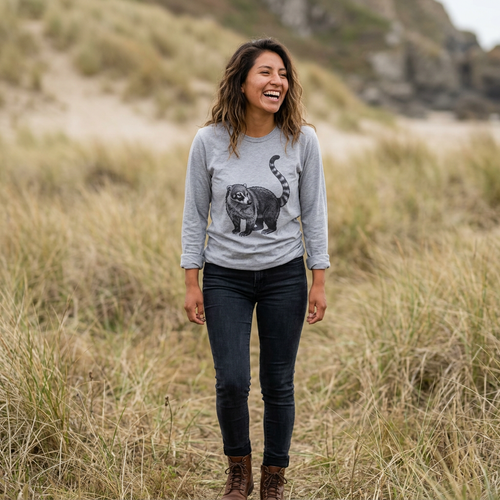 Coati Long Sleeve T-Shirt from WyldeLife Collection featuring wildlife graphic print on soft fabric, by Printify.