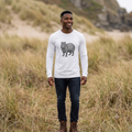 Printify Capybara long-sleeve wildlife graphic T-shirt from WyldeLife collection featuring a detailed capybara illustration.