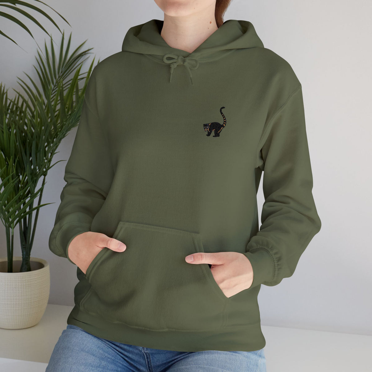 Coati embroidered hoodie by Printify featuring nature-inspired wildlife embroidery on a premium unisex hoodie for everyday wear.