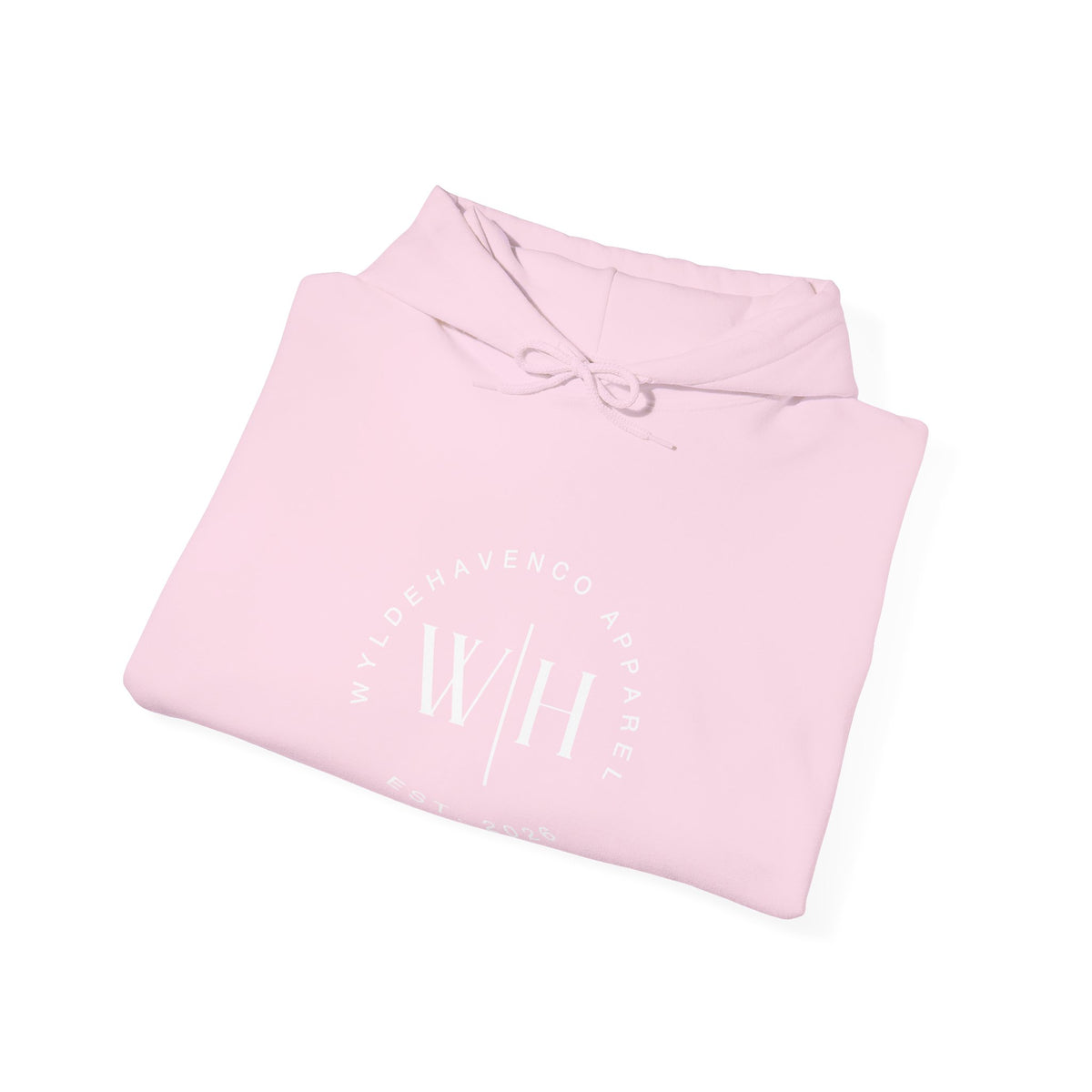 Gray Monogram Circle Hoodie by WyldeHaven Apparel featuring an Est. 2026 logo and minimalist design, made by Printify.