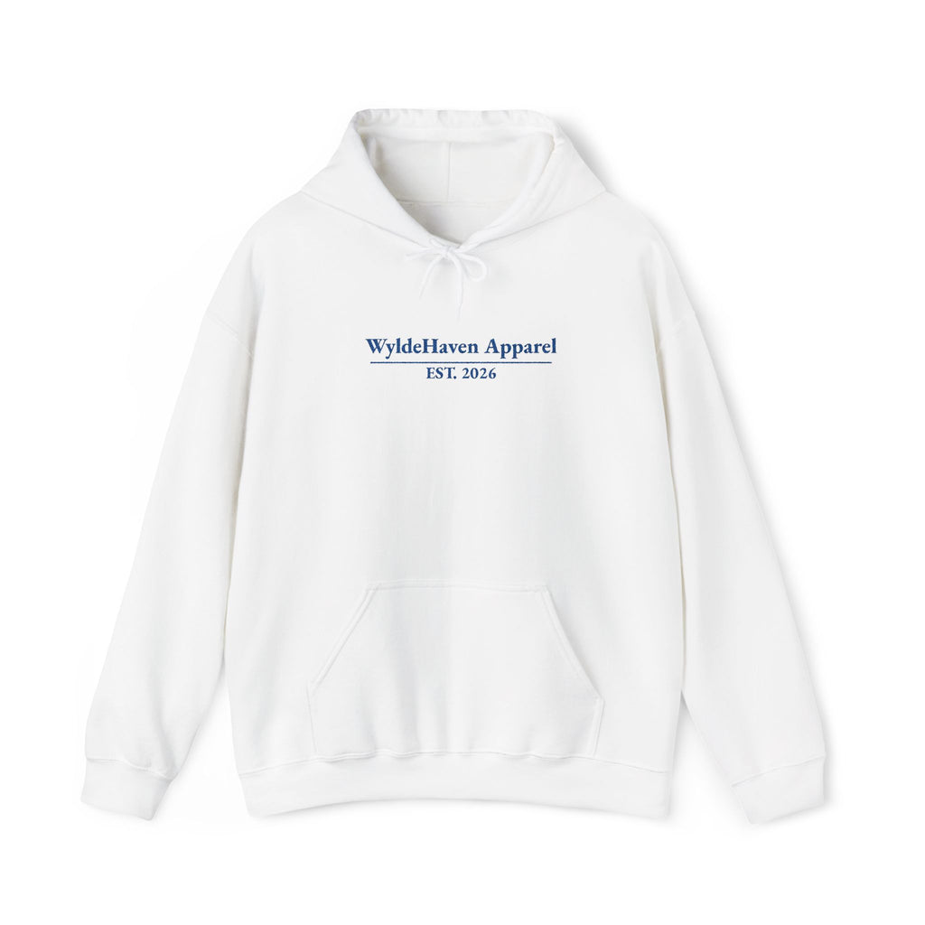 Printify WyldeHaven Apparel Signature embroidered hoodie with detailed embroidery and comfortable fit.