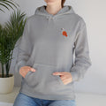Unisex hoodie with pink flamingo embroidery from Wyldelife Collection, featuring wildlife-inspired embroidery on a comfortable Printify hoodie.