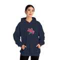 Embroidered Lily Flower hoodie by Printify featuring a center front floral design on a casual hoodie.