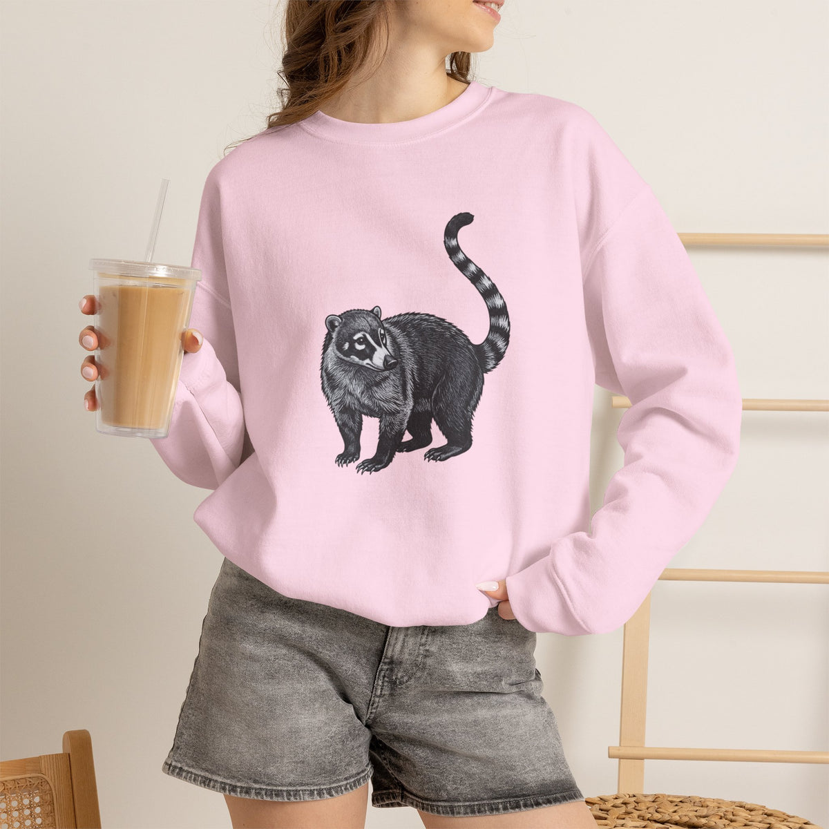 Coati Graphic Sweatshirt | Original Wildlife Art | Wyldelife Collection - WyldeHavenCo