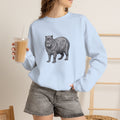 Capybara graphic sweatshirt from Wyldelife Collection featuring wildlife art, printed by Printify, with a cozy, casual design.