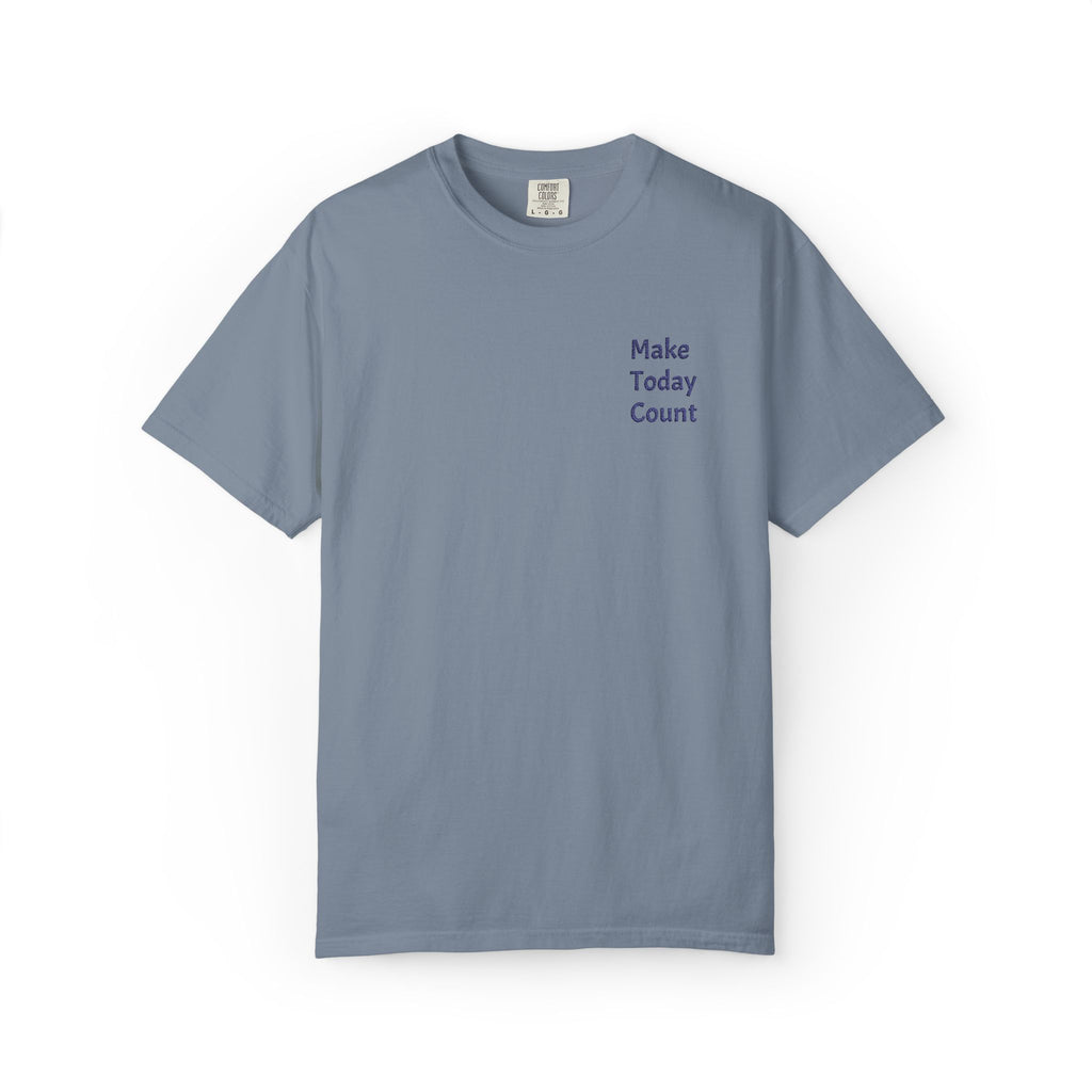 Printify Make Today Count T-Shirt with minimal design and small pocket, casual inspirational graphic tee for everyday wear.