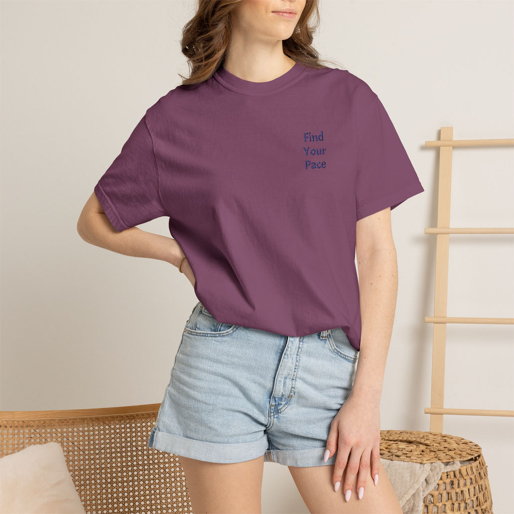 Find Your Pace T-Shirt by Printify featuring a minimal motivational chest print on a comfortable casual tee.