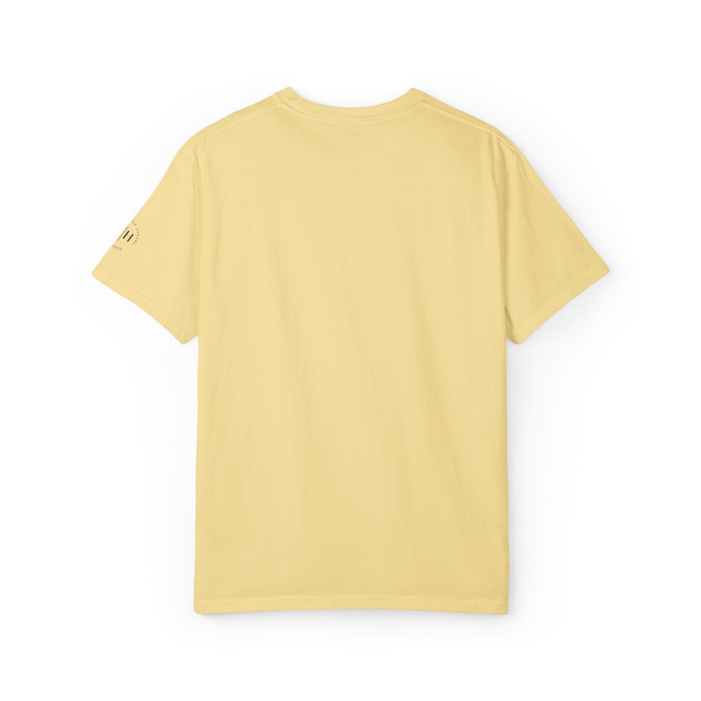 Black "One of a Kind" Chest Logo T-Shirt by Printify featuring a minimalist design and comfortable fit.