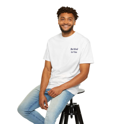 Light beige Printify Be Kind to You T-Shirt with minimalist positive message and simple design, casual fit and soft fabric.