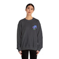 Unisex embroidered Iris sweatshirt with floral design on the left chest, featuring colorful flower embroidery on a cozy sweatshirt.