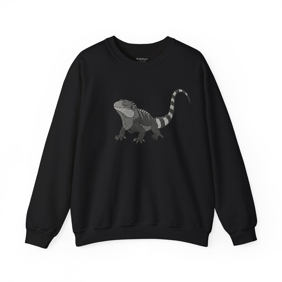 Iguana graphic sweatshirt from Wyldelife Collection featuring detailed wildlife art on a comfortable Printify sweatshirt.