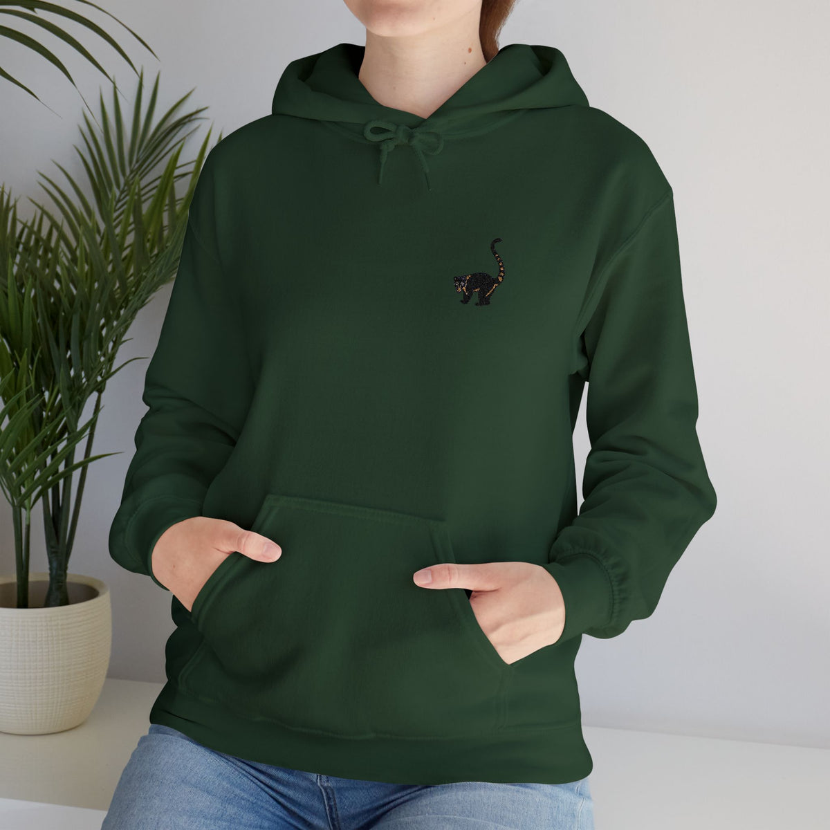 Coati embroidered hoodie by Printify featuring wildlife embroidery on a premium unisex hoodie, perfect for everyday wear.