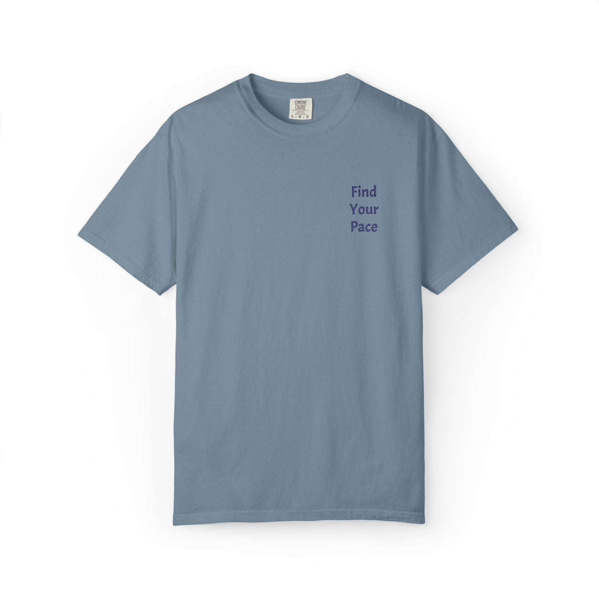 Black Find Your Pace T-Shirt by Printify featuring a minimal motivational chest print and comfortable fit for activewear.