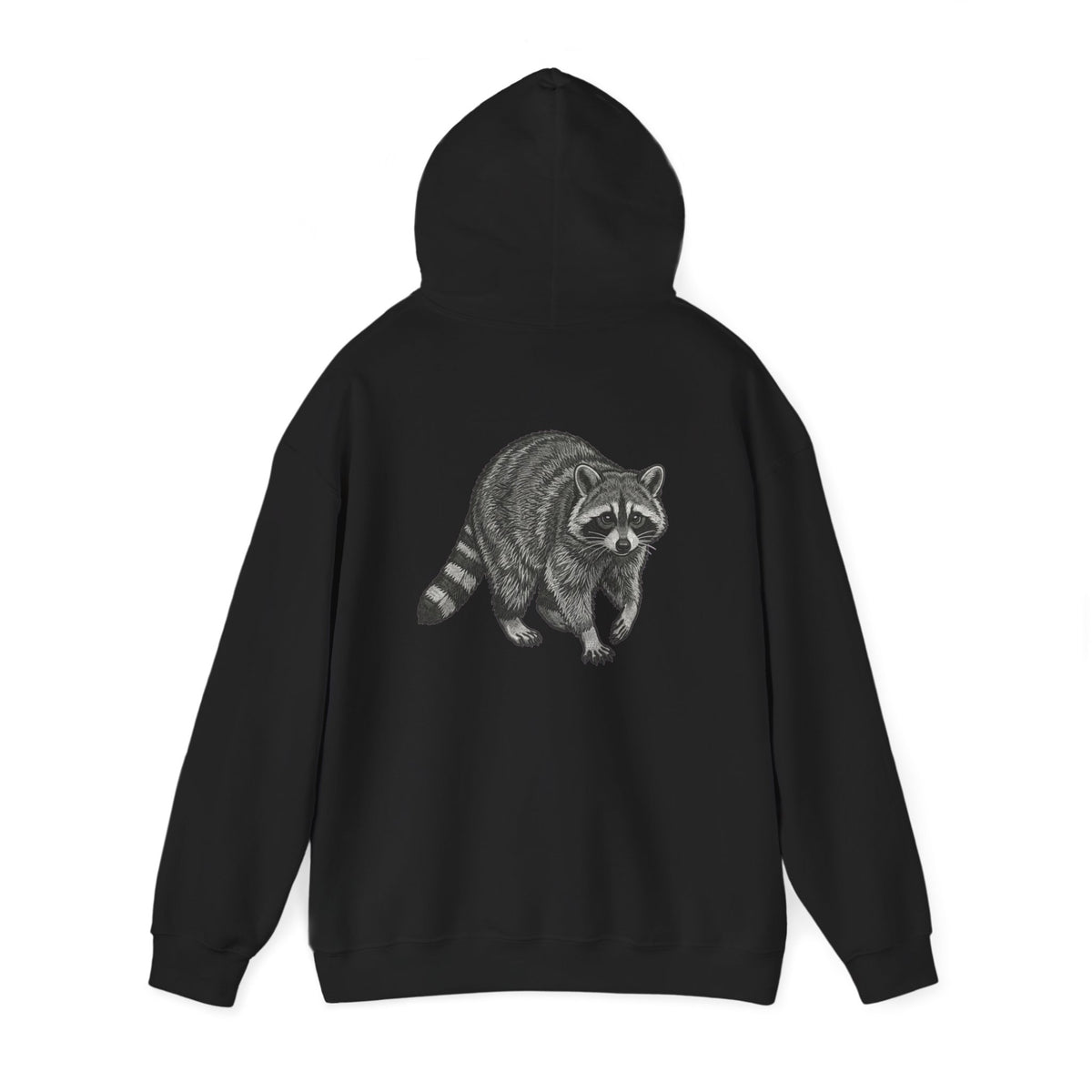 Vintage wildlife raccoon graphic hoodie by Printify featuring a detailed raccoon illustration on a cozy hooded sweatshirt.