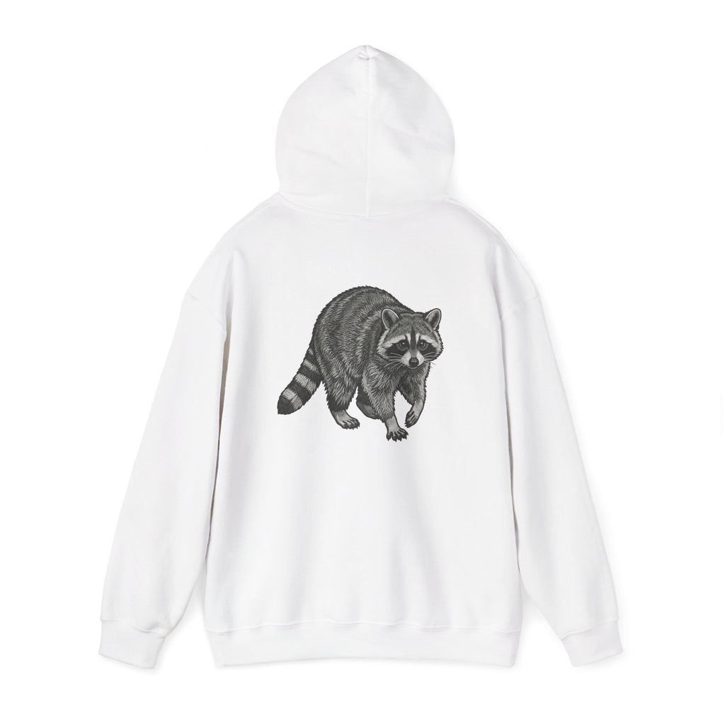 Raccoon graphic hoodie by Printify featuring a vintage wildlife illustration on a cozy hooded sweatshirt.